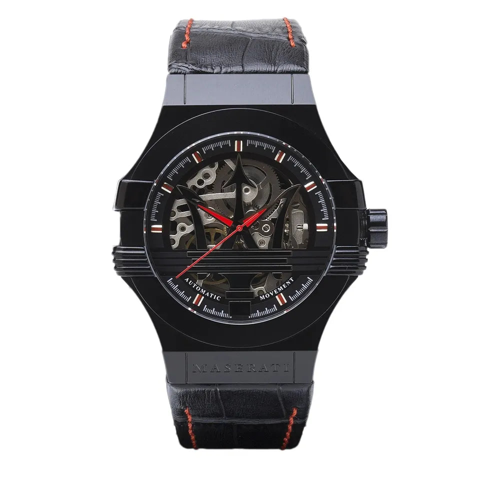 Maserati Potenza Automatic Black Dial Black Leather Strap Watch For Men - R8821108008 Buy Now By Maserati