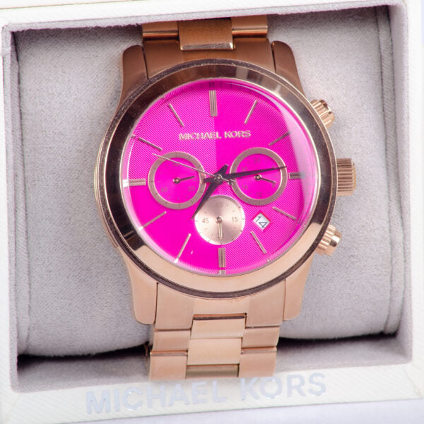 Michael Kors Runway Pink Dial Rose Gold Steel Strap Watch for Women - MK5931 Buy Now By Michael Kors