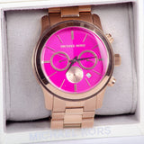 Michael Kors Runway Pink Dial Rose Gold Steel Strap Watch for Women - MK5931 Buy Now By Michael Kors