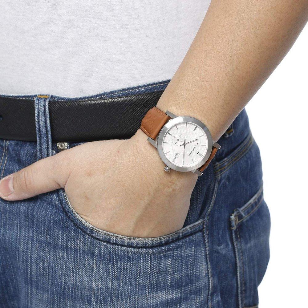 Burberry The City Silver Dial Brown Leather Strap Watch for Men - BU9904 Buy Now By Burberry