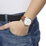 Burberry The City Silver Dial Brown Leather Strap Watch for Men - BU9904 Buy Now By Burberry