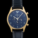 Emporio Armani Chronograph Midnight Blue Dial Blue Leather Strap Watch For Men - AR1862 Buy Now By Emporio Armani