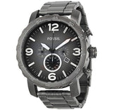 Fossil Nate Chronograph Gunmetal Dial Grey Steel Strap Watch for Men - JR1437 Buy Now By Fossil