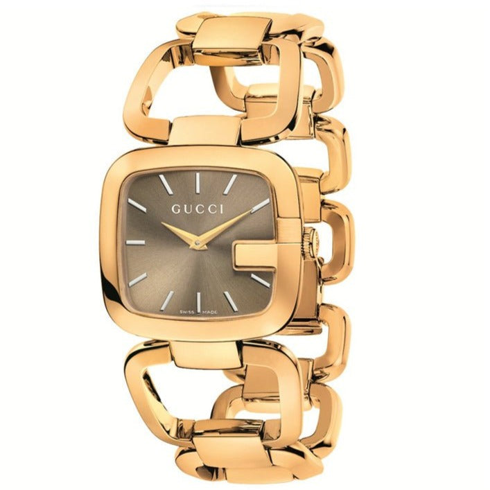Gucci G Gucci Sunbrushed Brown Dial Rose Gold Steel Strap Watch For Women - YA125511 Buy Now By Gucci
