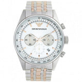 Emporio Armani Sportivo Chronograph Silver Dial Two Tone Steel Strap Watch For Men - AR5999 Buy Now By Emporio Armani