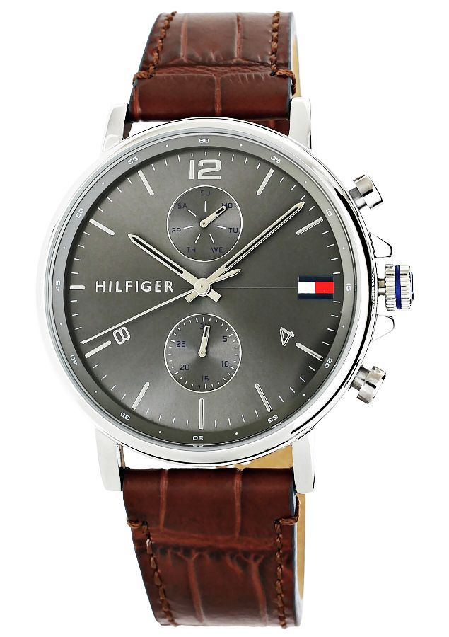Tommy Hilfiger Daniel Grey Dial Brown Leather Strap Watch for Men - 1710416 Buy Now By Tommy Hilfiger