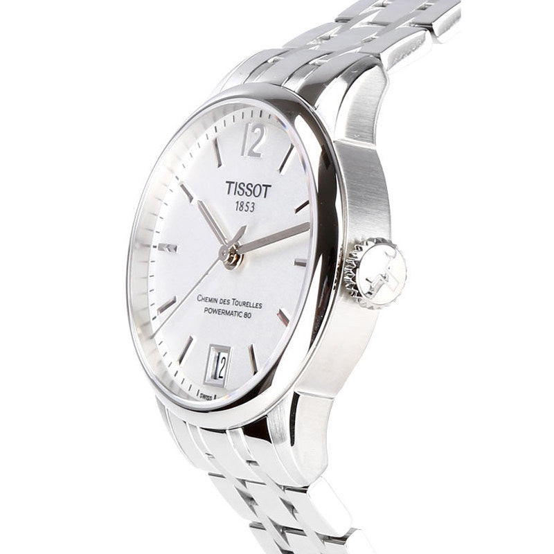 Tissot Chemin Des Tourelles Powermatic 80 Lady White Dial Silver Steel Strap Watch For Women - T099.207.11.037.00 Buy Now By Tissot