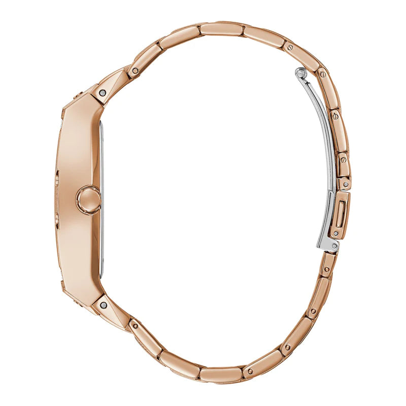 Guess Raven Diamonds Rose Gold Dial Rose Gold Steel Strap Watch for Women - GW0104L3 Buy Now By Guess