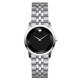 Movado Museum Classic Black Dial Silver Steel Strap Watch For Women - 0606505 Buy Now By Movado
