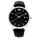 Emporio Armani Lambda Classic Quartz Black Dial Black Leather Strap Watch For Men - AR11020 Buy Now By Emporio Armani