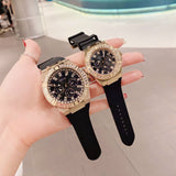 Guess Venus Diamonds Black Dial Black Rubber Strap Watch for Women - GW0118L2 Buy Now By Guess