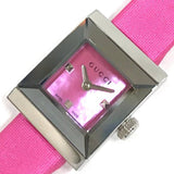 Gucci G-Frame Square Fuchsia Mother of Pearl Dial Fuchsia Leather Strap Watch For Women - YA128533 Buy Now By Gucci