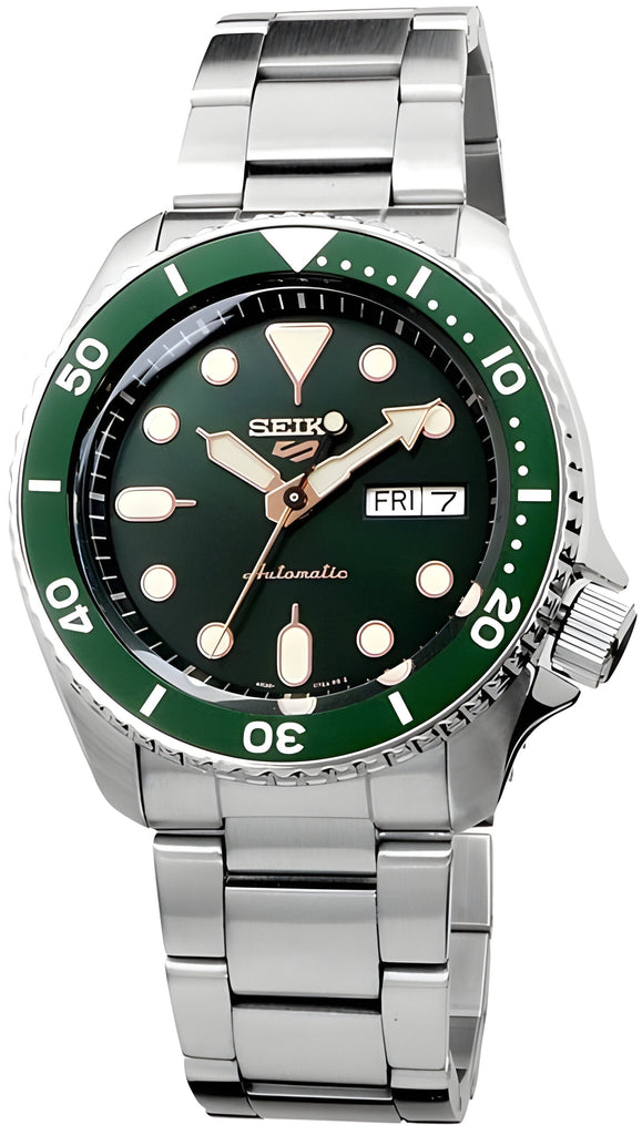 Seiko 5 Sports Automatic Analog Green Dial Silver Steel Strap Watch For Men - SRPD63K1 Buy Now By Seiko