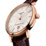 Tissot Carson Premium Powermatic 80 White Dial Brown Leather Strap Watch For Men - T122.407.36.031.00 Buy Now By Tissot