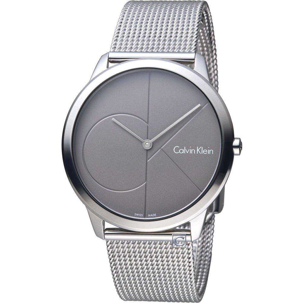 Calvin Klein Minimal Black Dial Silver Mesh Bracelet Watch for Men - K3M21123 Buy Now By Calvin Klein