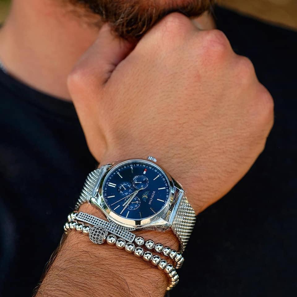 Tommy Hilfiger Oliver Quartz Blue Dial Silver Mesh Bracelet Watch for Men - 1791302 Buy Now By Tommy Hilfiger