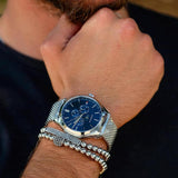 Tommy Hilfiger Oliver Quartz Blue Dial Silver Mesh Bracelet Watch for Men - 1791302 Buy Now By Tommy Hilfiger