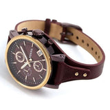 Fossil Original Boyfriend Sport Chronograph Maroon Dial Maroon Leather Strap Watch for Women - ES4114 Buy Now By Fossil