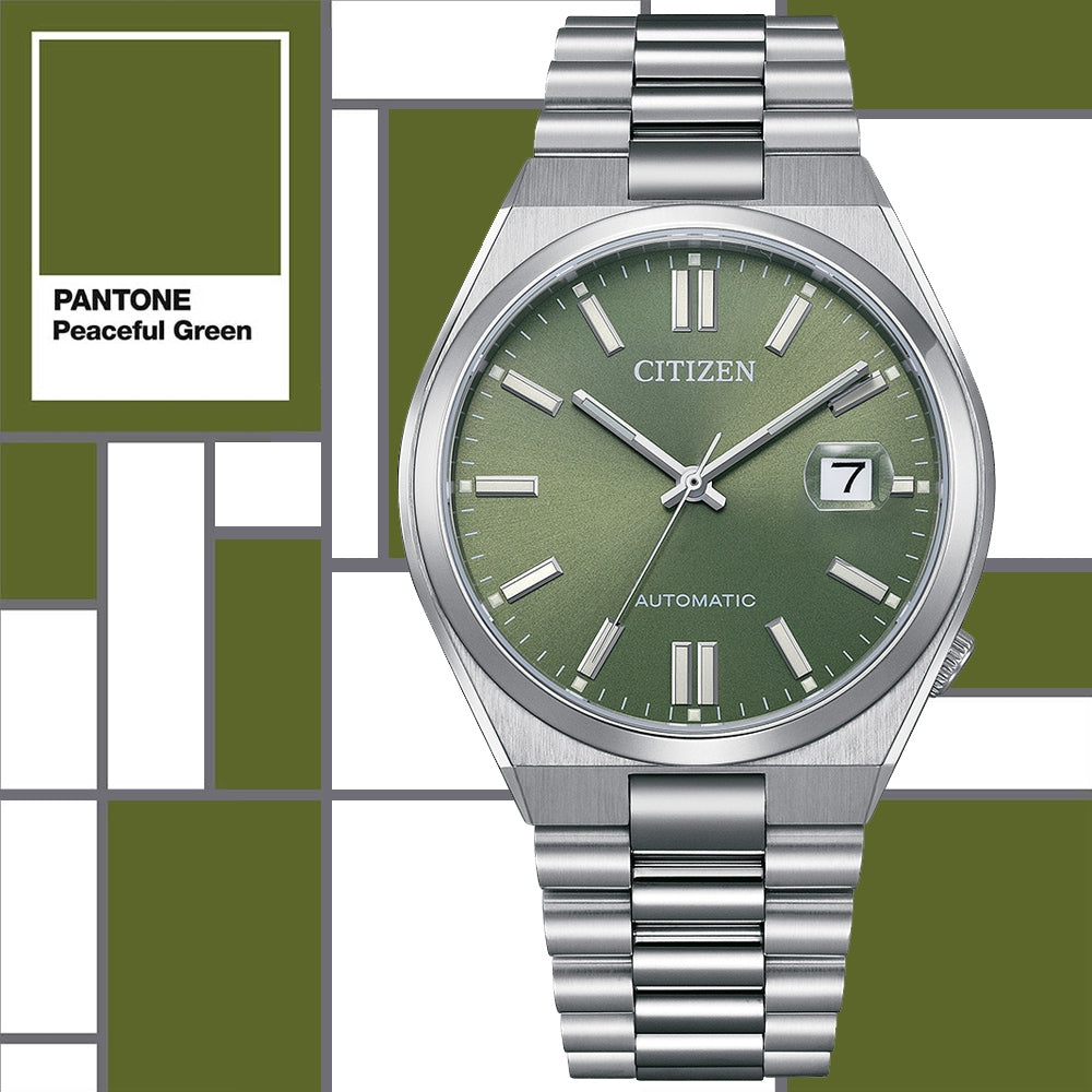 Citizen x Pantone Automatic Peaceful Green Dial Silver Steel Strap Watch For Men - NJ0158-89Z Buy Now By Citizen