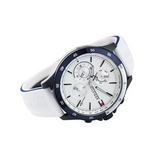 Tommy Hilfiger Bank Chronograph White Dial White Rubber Strap Watch for Men - 1791723 Buy Now By Tommy Hilfiger