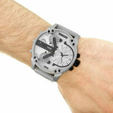 Diesel Mr. Daddy Chronograph Silver Dial Silver Steel Strap Watch For Men - DZ7421 Buy Now By Diesel