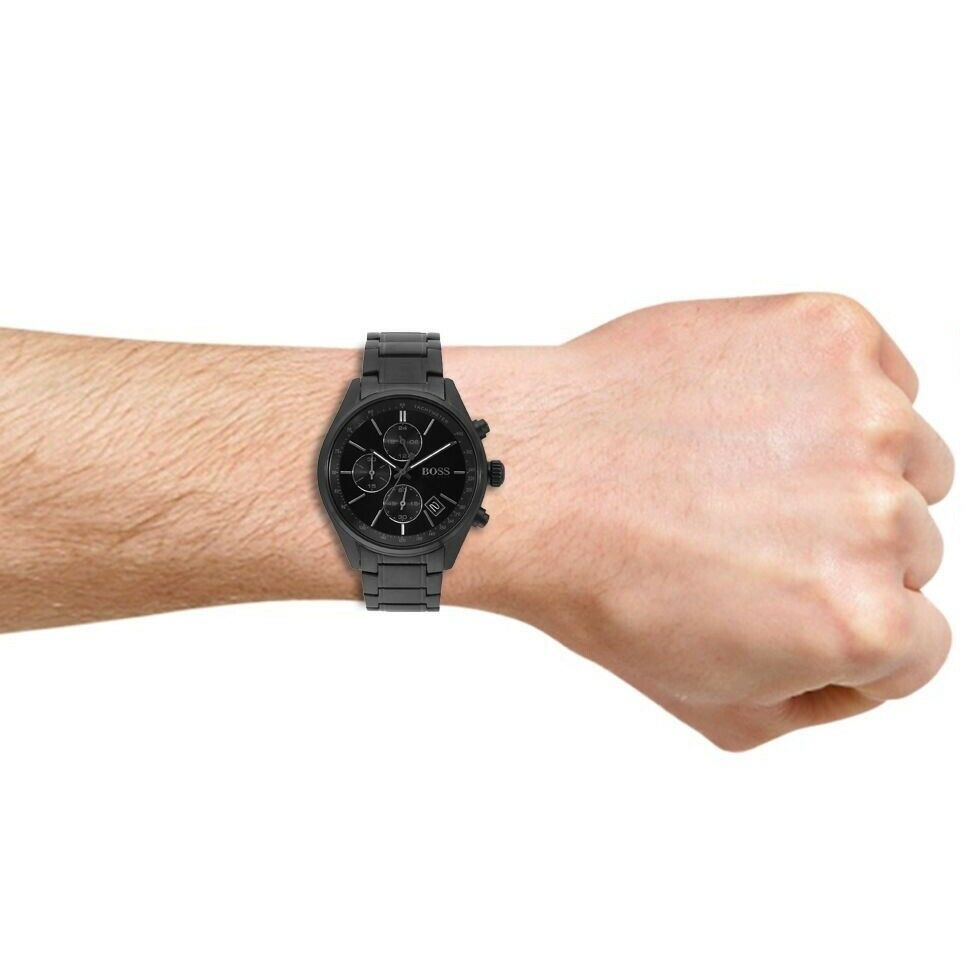 Hugo Boss Grand Prix Black Dial Black Steel Strap Watch for Men - 1513676 Buy Now By Hugo Boss