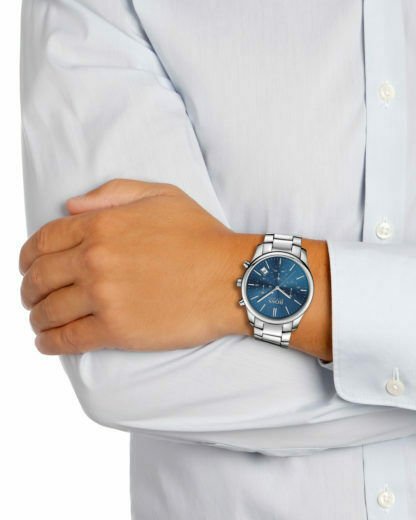 Hugo Boss Commander Blue Dial Silver Steel Strap Watch for Men - 1513434 Buy Now By Hugo Boss