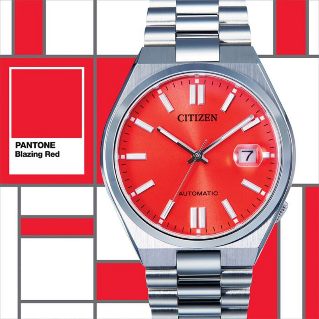 Citizen x Pantone Automatic Blazing Red Dial Silver Steel Strap Watch For Men - NJ0158-89W Buy Now By Citizen