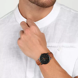 Fossil The Minimalist Black Dial Brown Leather Strap Watch for Men - FS5305 Buy Now By Fossil