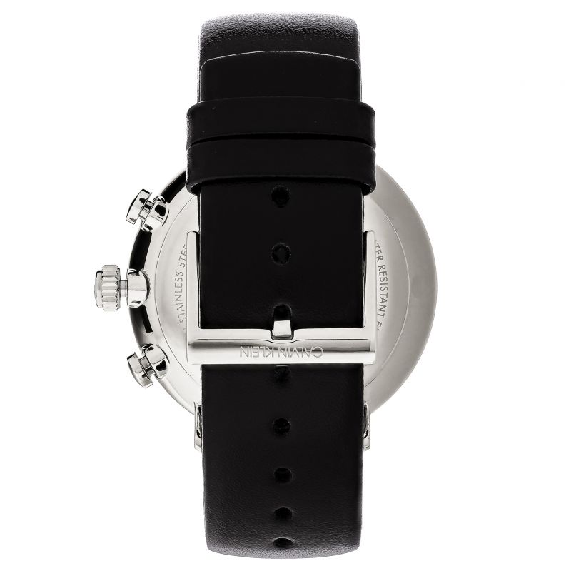 Calvin Klein High Noon Chronograph White Dial Black Leather Strap Watch for Men - K8M271C6 Buy Now By Calvin Klein