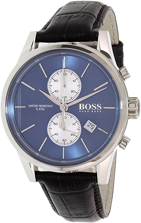 Hugo Boss Jet Blue Dial Black Leather Strap Watch for Men - 1513283 Buy Now By Hugo Boss