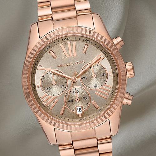 Michael Kors Lexington Chronograph Grey Dial Rose Gold Steel Strap Watch For Women - MK7217 Buy Now By Michael Kors