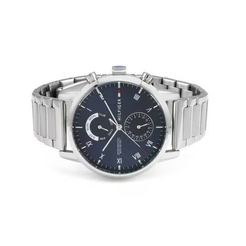 Tommy Hilfiger Kane Blue Dial Silver Steel Strap Watch for Men - 1710401 Buy Now By Tommy Hilfiger