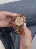 Guess Heiress Multifunction Diamonds Gold Dial Gold Steel Strap Watch for Women - GW0440L2 Buy Now By Guess