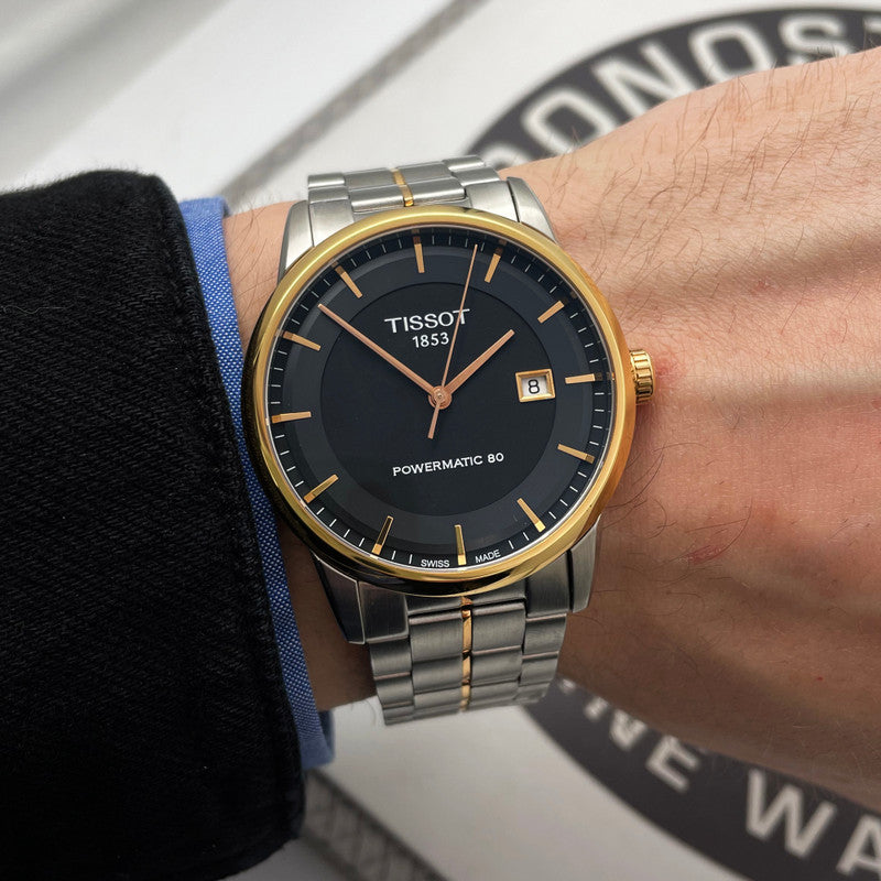 Tissot Luxury Powermatic 80 Black Dial Silver Steel Strap Watch For Men - T086.407.22.051.00 Buy Now By Tissot