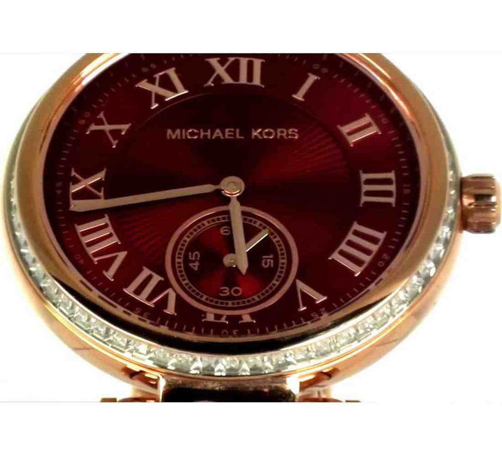 Michael Kors Skylar Maroon Dial Rose Gold Steel Strap Watch for Women - MK6086 Buy Now By Michael Kors