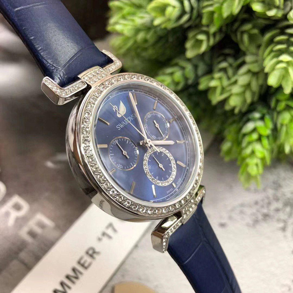 Swarovski Era Journey Blue Dial Blue Leather Strap Watch for Women - 5479239 Buy Now By Swarovski