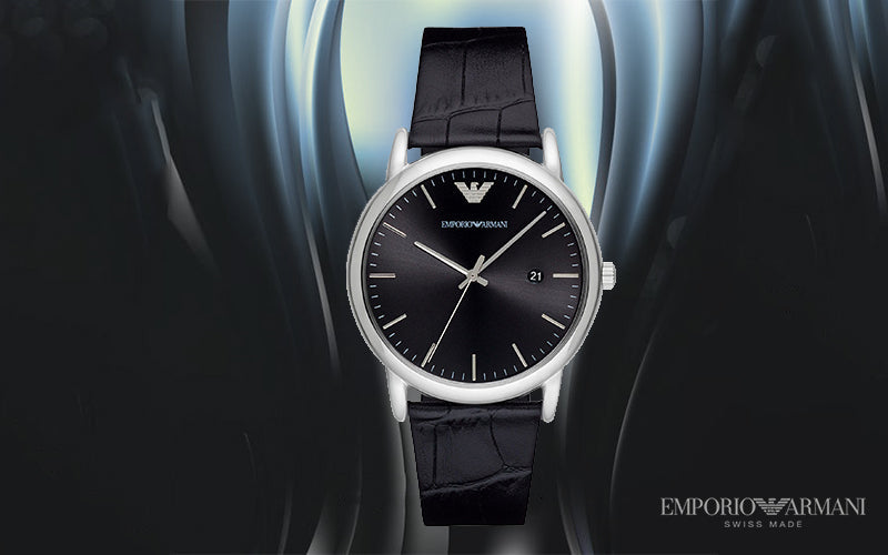 Emporio Armani Luigi Quartz Black Dial Black Leather Strap Watch For Men - AR2500 Buy Now By Emporio Armani