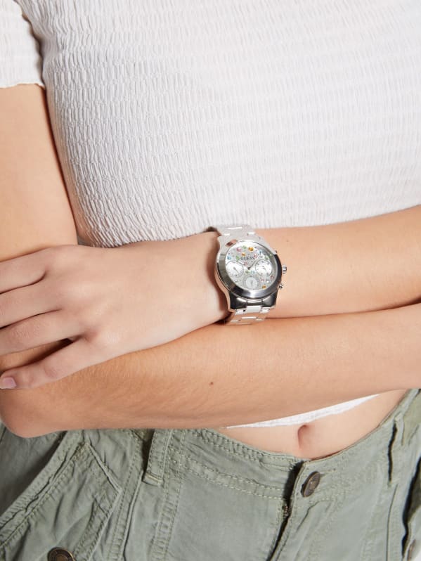 Guess G-Twist Silver Dial Silver Steel Strap Watch for Women - W1082L1 Buy Now By Guess