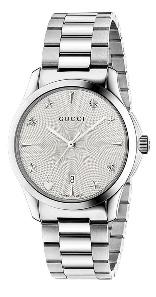 Gucci G Timeless Silver Dial Silver Steel Strap Watch For Women - YA1264028 Buy Now By Gucci