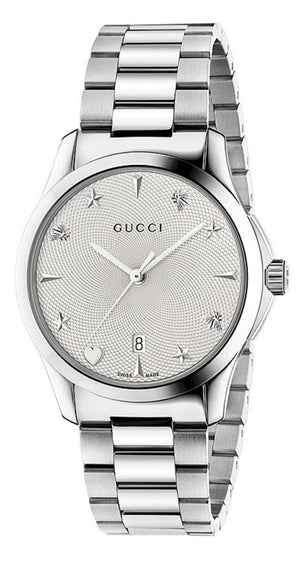Gucci G Timeless Silver Dial Silver Steel Strap Watch For Women - YA1264028 Buy Now By Gucci