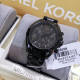 Michael Kors Bradshaw Chronograph Black Dial Black Steel Strap Watch For Women - MK6058 Buy Now By Michael Kors