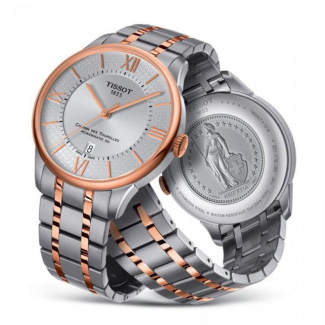Tissot Chemin des Tourelles Powermatic 80 Silver Dial Two Tone Steel Strap Watch for Men - T099.407.22.038.02 Buy Now By Tissot