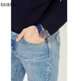 Guess Fleet Chronograph Black Dial Blue Rubber Strap Watch for Men - W0971G2 Buy Now By Guess