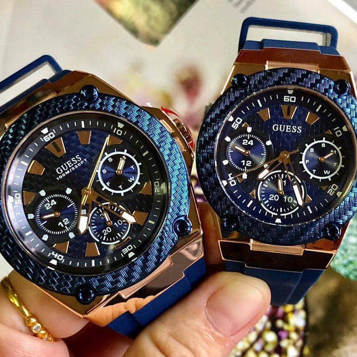 Guess Zena Blue Dial Blue Silicone Strap Watch For Women - W1094L2 Buy Now By Guess