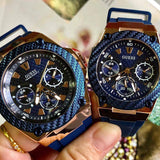 Guess Zena Blue Dial Blue Silicone Strap Watch For Women - W1094L2 Buy Now By Guess