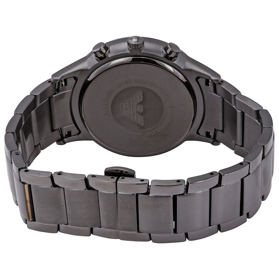 Emporio Armani Renato Chronograph Quartz Blue Dial Black Steel Strap Watch For Men - AR11215 Buy Now By Emporio Armani