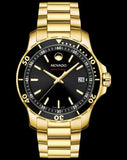 Movado Series 800 Black Dial Gold Steel Strap Watch For Men - 2600145 Buy Now By Movado