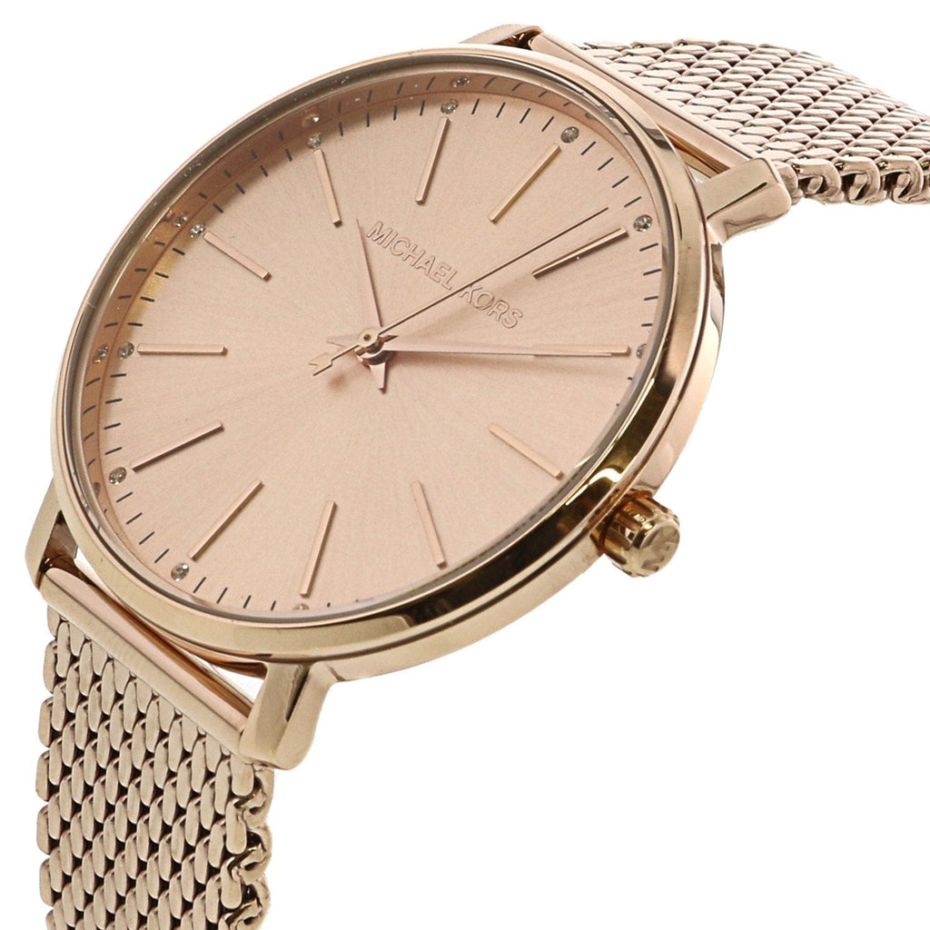 Michael Kors Pyper Quartz Rose Gold Dial Rose Gold Mesh Strap Watch For Women - MK4340 Buy Now By Michael Kors
