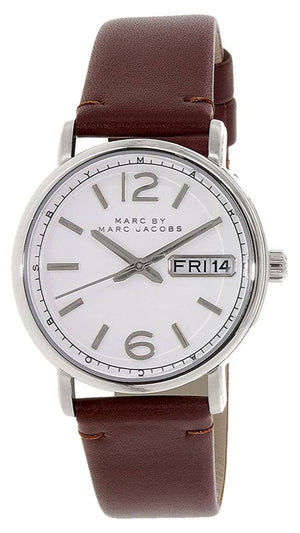 Marc Jacobs Fergus White Dial Brown Leather Strap Watch for Women - MBM8649 Buy Now By Marc Jacobs